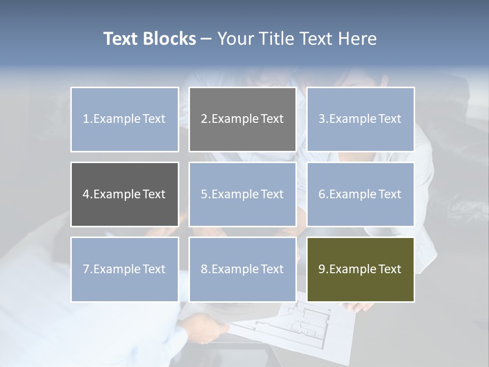 A Man And Woman Sitting On A Couch Looking At A Blueprint PowerPoint Template