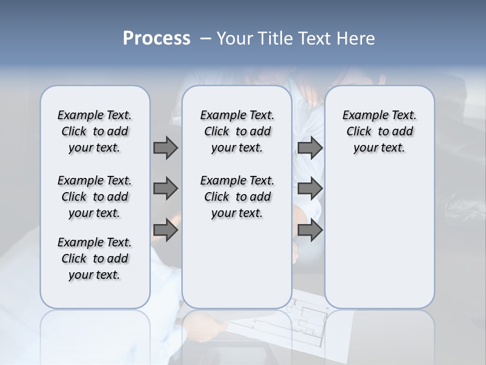 A Man And Woman Sitting On A Couch Looking At A Blueprint PowerPoint Template