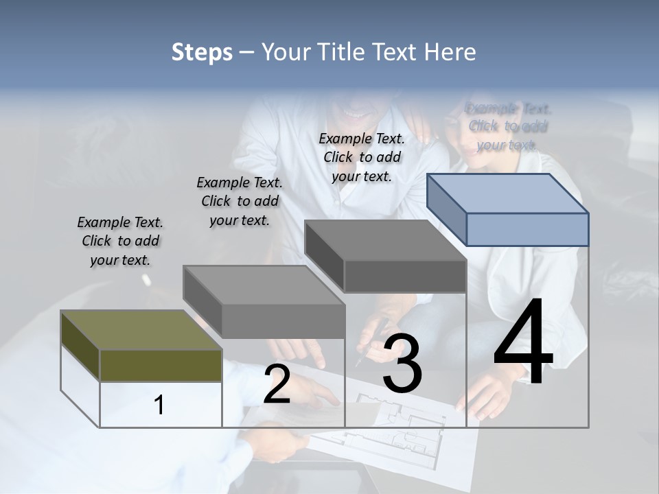 A Man And Woman Sitting On A Couch Looking At A Blueprint PowerPoint Template