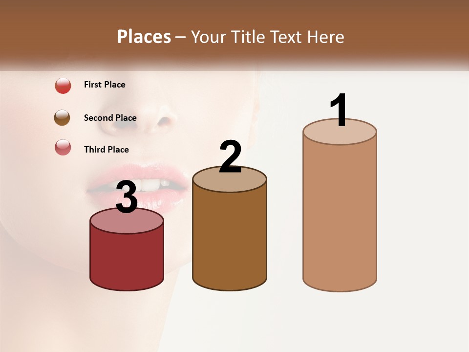 A Woman's Face Is Shown With A White Background PowerPoint Template