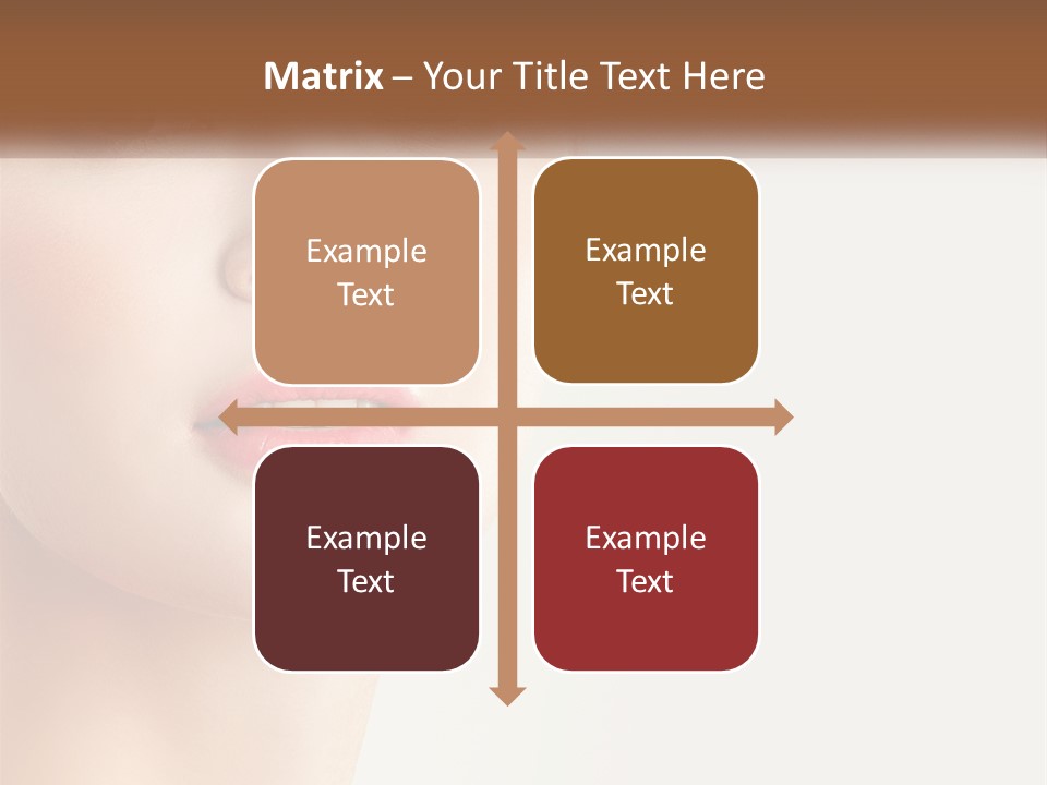 A Woman's Face Is Shown With A White Background PowerPoint Template