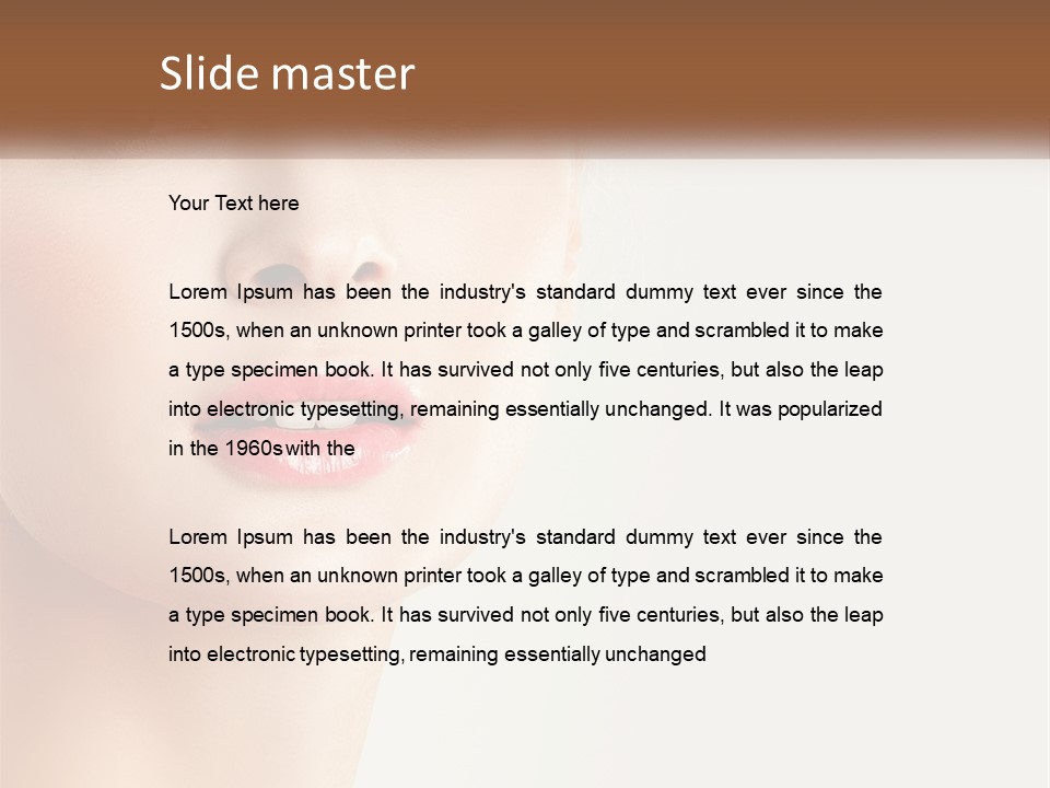 A Woman's Face Is Shown With A White Background PowerPoint Template