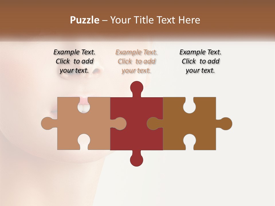 A Woman's Face Is Shown With A White Background PowerPoint Template