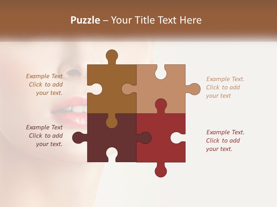 A Woman's Face Is Shown With A White Background PowerPoint Template