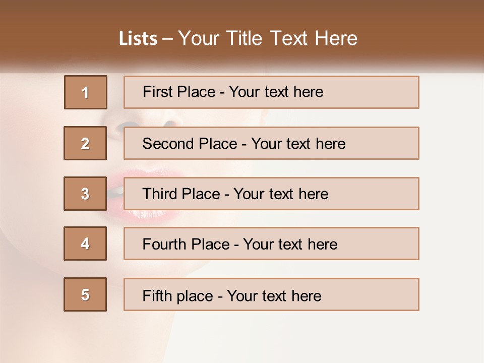 A Woman's Face Is Shown With A White Background PowerPoint Template