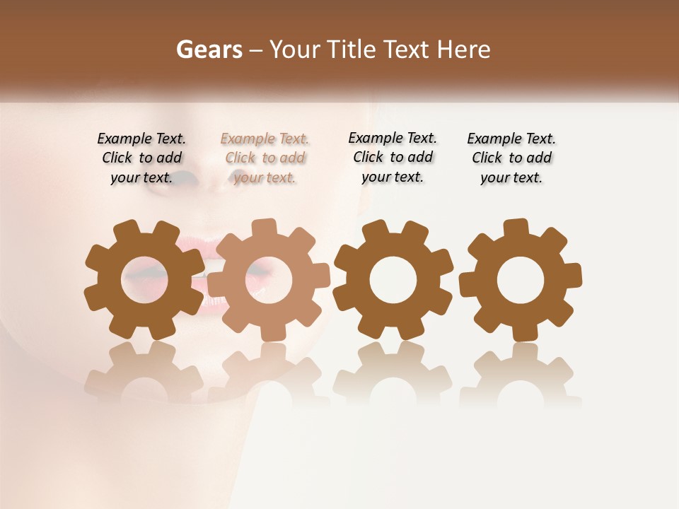 A Woman's Face Is Shown With A White Background PowerPoint Template