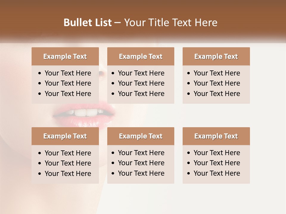 A Woman's Face Is Shown With A White Background PowerPoint Template