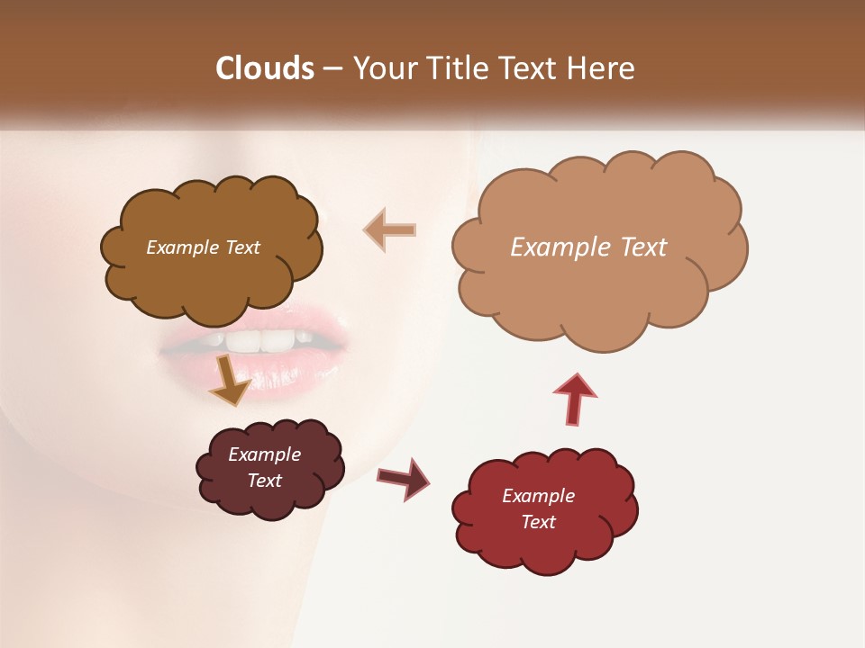 A Woman's Face Is Shown With A White Background PowerPoint Template