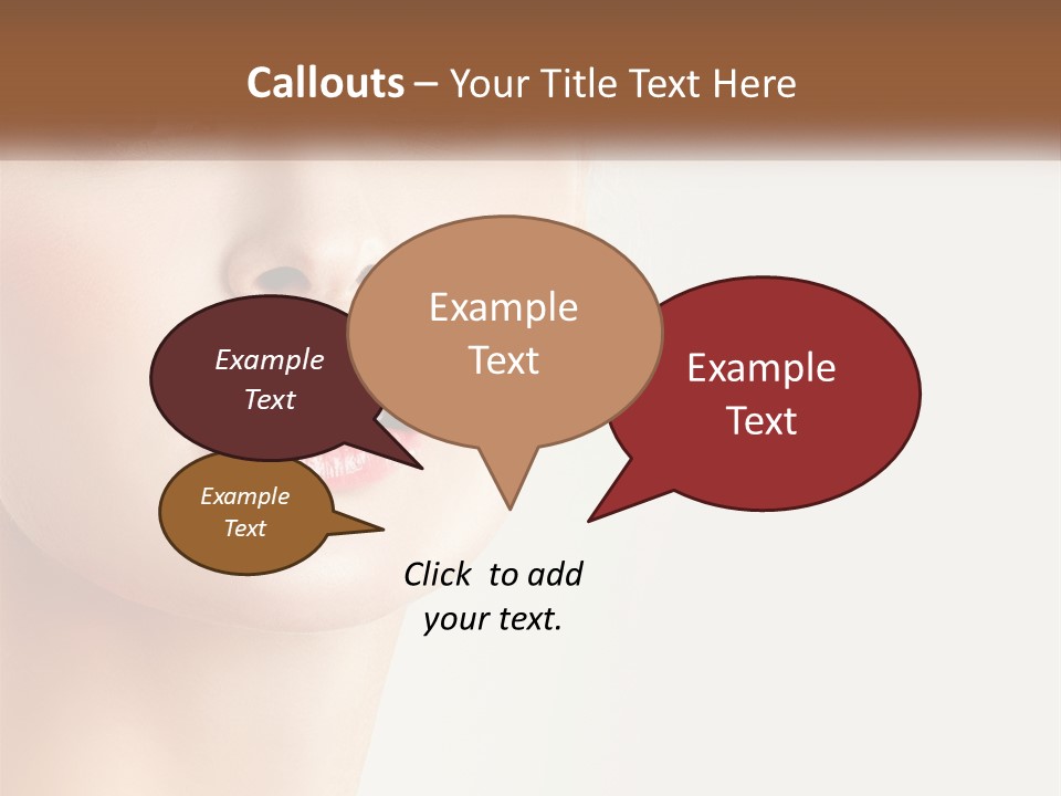 A Woman's Face Is Shown With A White Background PowerPoint Template