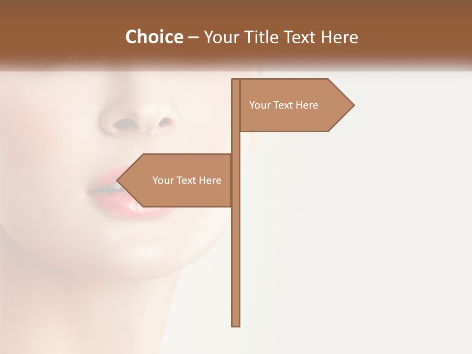 A Woman's Face Is Shown With A White Background PowerPoint Template