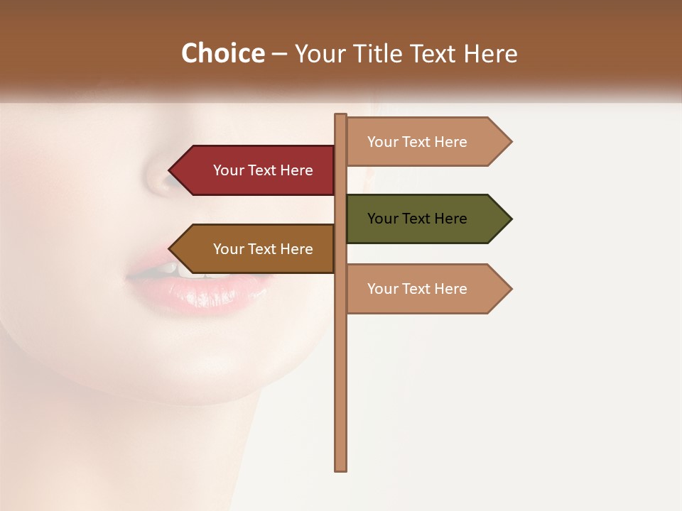 A Woman's Face Is Shown With A White Background PowerPoint Template