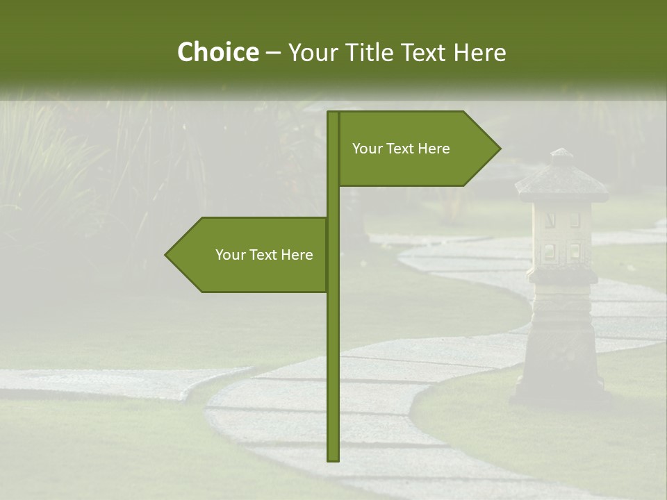 A Stone Path With A Lantern In The Middle Of It PowerPoint Template