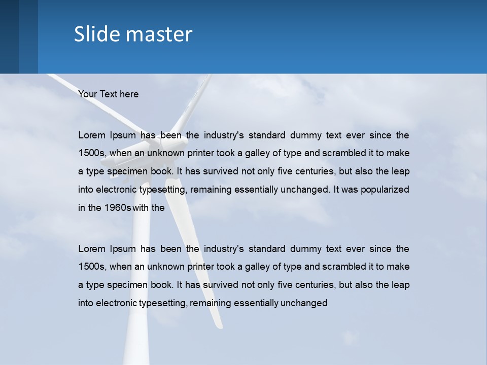 A Wind Turbine With A Blue Sky In The Background PowerPoint Template