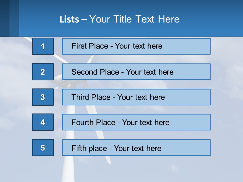A Wind Turbine With A Blue Sky In The Background PowerPoint Template