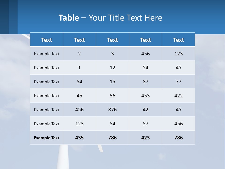 A Wind Turbine With A Blue Sky In The Background PowerPoint Template