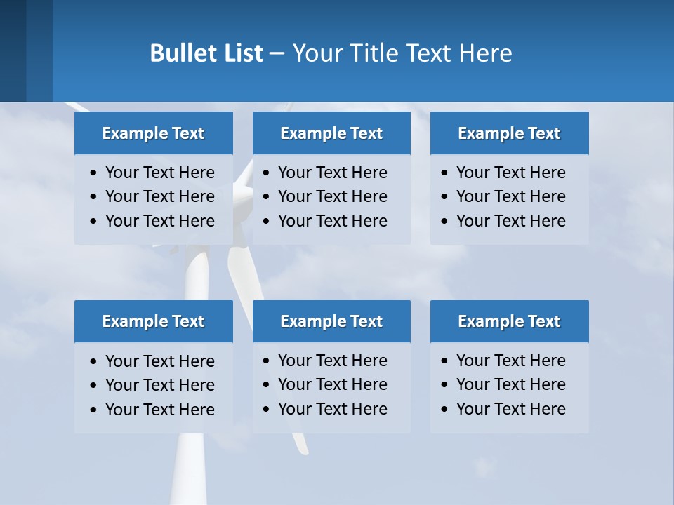 A Wind Turbine With A Blue Sky In The Background PowerPoint Template