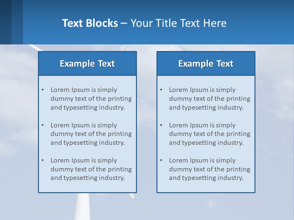 A Wind Turbine With A Blue Sky In The Background PowerPoint Template