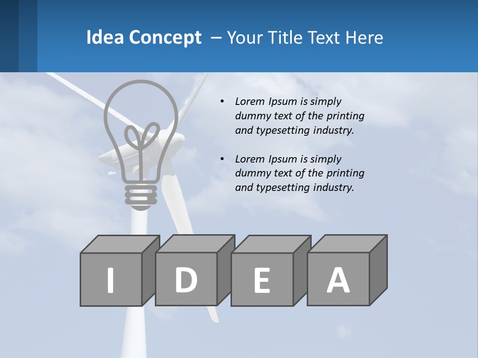 A Wind Turbine With A Blue Sky In The Background PowerPoint Template