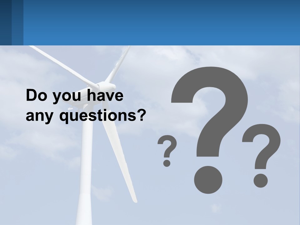 A Wind Turbine With A Blue Sky In The Background PowerPoint Template