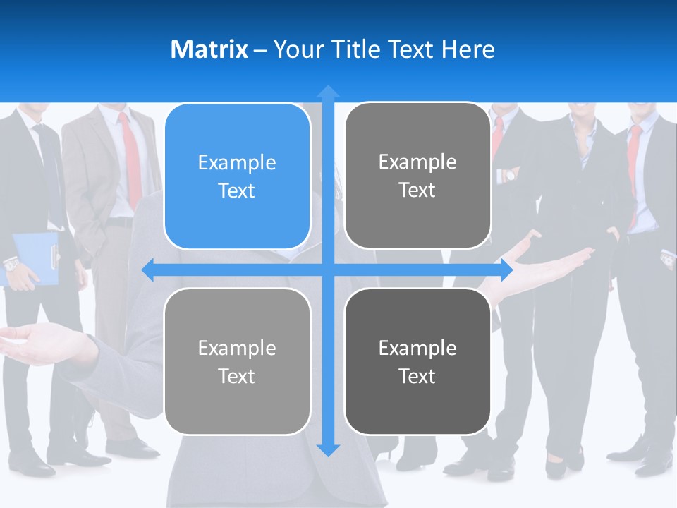 A Woman In A Business Suit Is Holding Out Her Hands PowerPoint Template