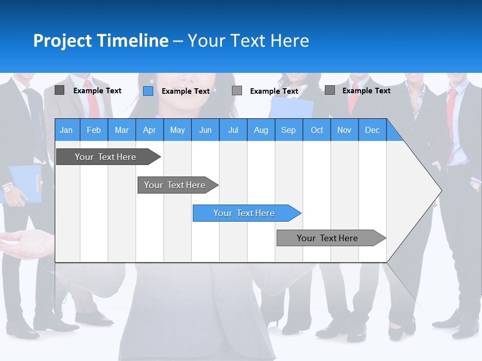A Woman In A Business Suit Is Holding Out Her Hands PowerPoint Template