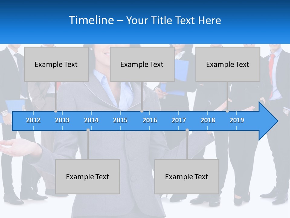 A Woman In A Business Suit Is Holding Out Her Hands PowerPoint Template