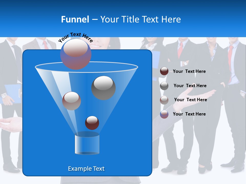 A Woman In A Business Suit Is Holding Out Her Hands PowerPoint Template