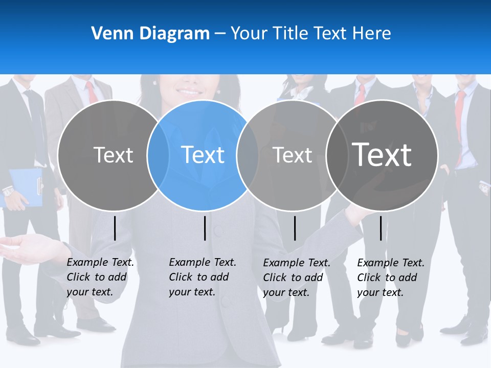 A Woman In A Business Suit Is Holding Out Her Hands PowerPoint Template