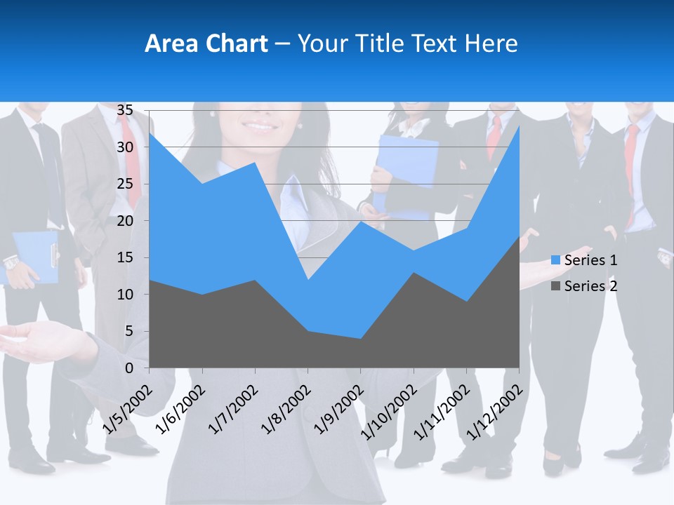A Woman In A Business Suit Is Holding Out Her Hands PowerPoint Template