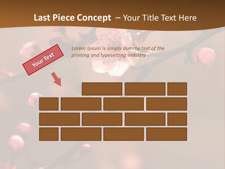 A Branch With Pink Flowers On It With A Brown Background PowerPoint Template