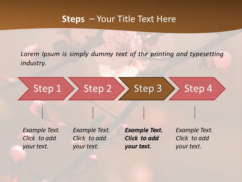 A Branch With Pink Flowers On It With A Brown Background PowerPoint Template