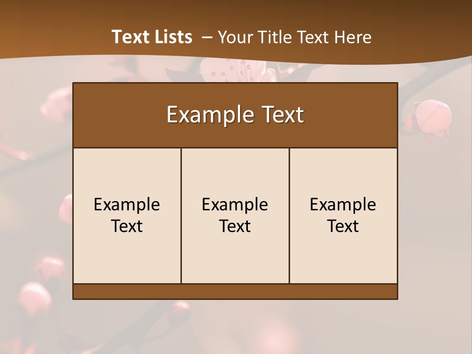 A Branch With Pink Flowers On It With A Brown Background PowerPoint Template