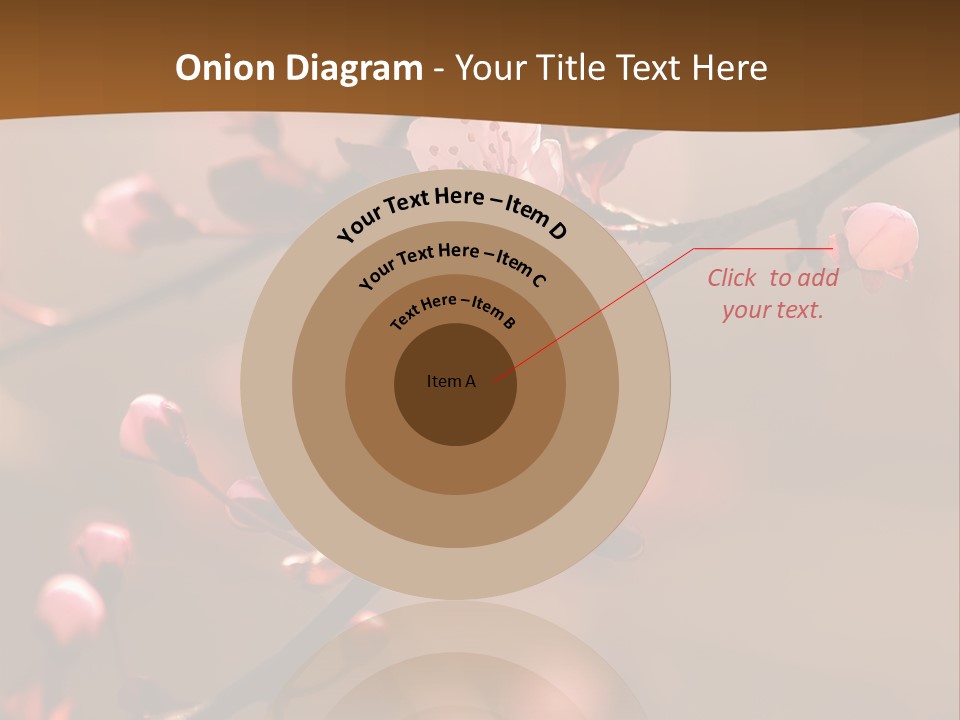 A Branch With Pink Flowers On It With A Brown Background PowerPoint Template