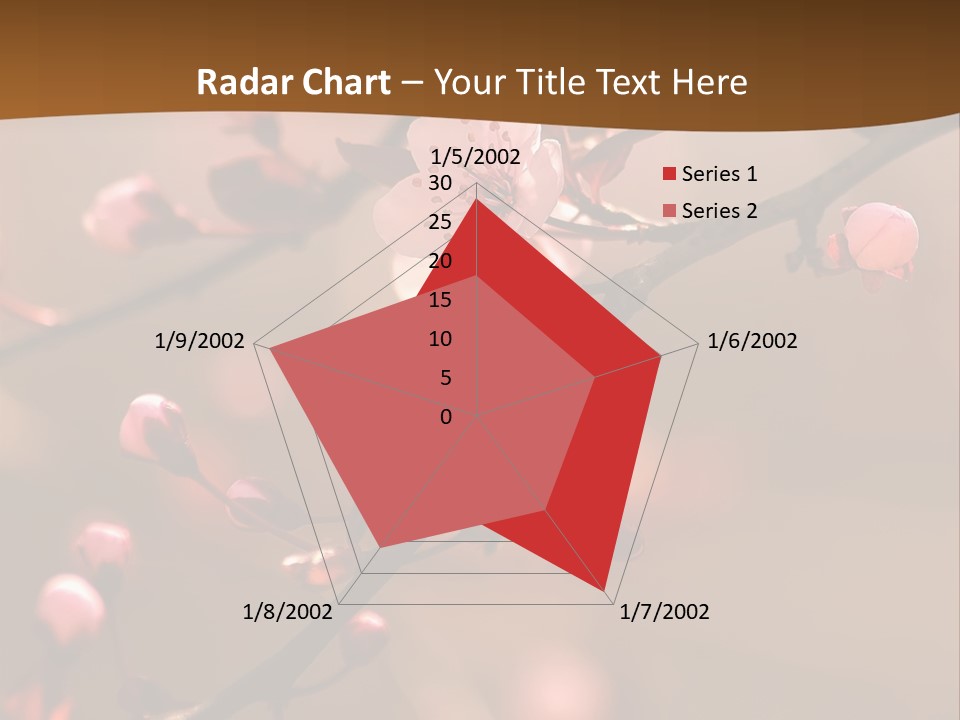 A Branch With Pink Flowers On It With A Brown Background PowerPoint Template