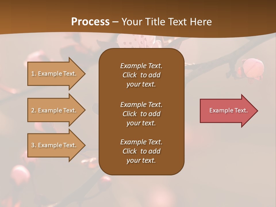 A Branch With Pink Flowers On It With A Brown Background PowerPoint Template