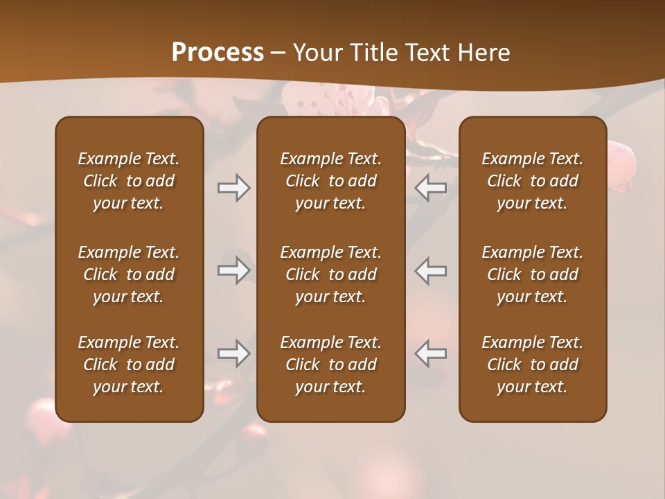 A Branch With Pink Flowers On It With A Brown Background PowerPoint Template