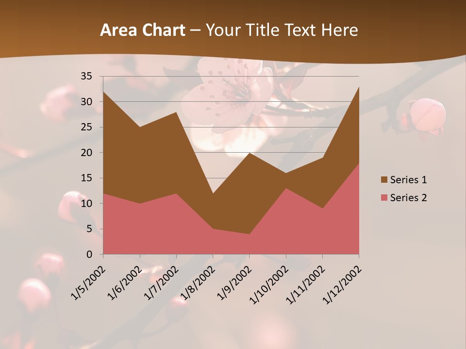 A Branch With Pink Flowers On It With A Brown Background PowerPoint Template