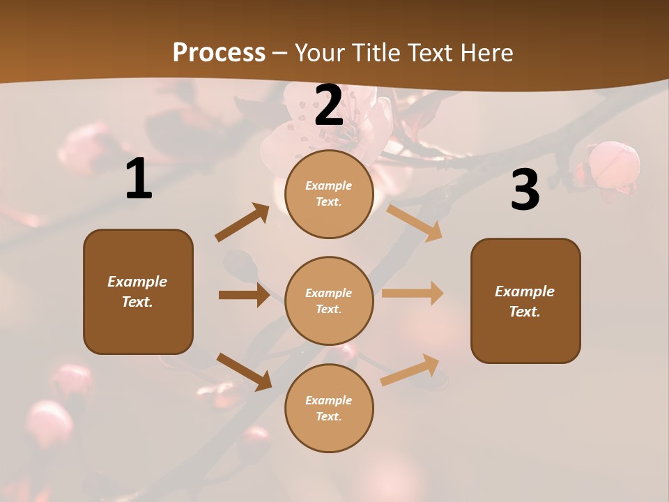 A Branch With Pink Flowers On It With A Brown Background PowerPoint Template