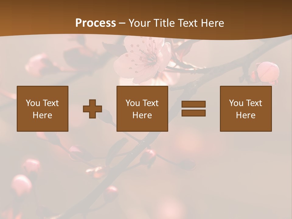 A Branch With Pink Flowers On It With A Brown Background PowerPoint Template