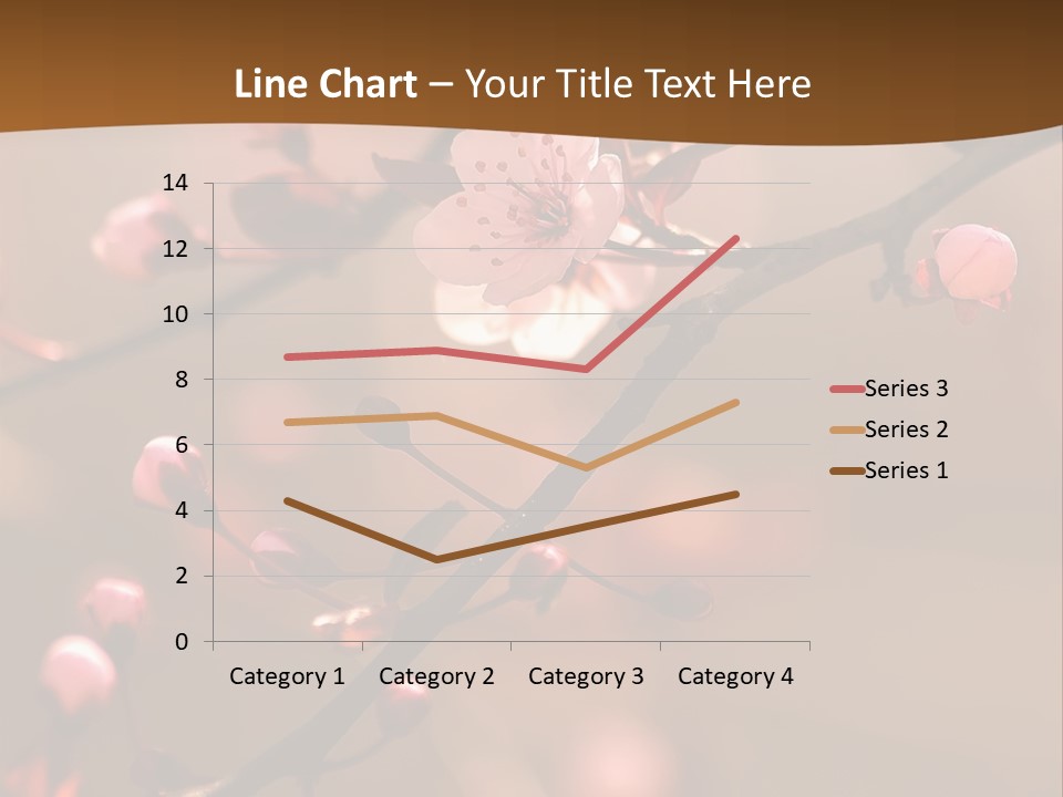 A Branch With Pink Flowers On It With A Brown Background PowerPoint Template