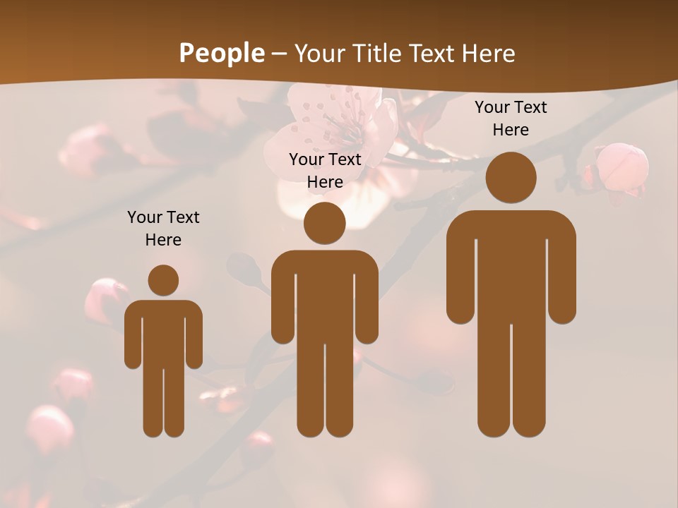 A Branch With Pink Flowers On It With A Brown Background PowerPoint Template