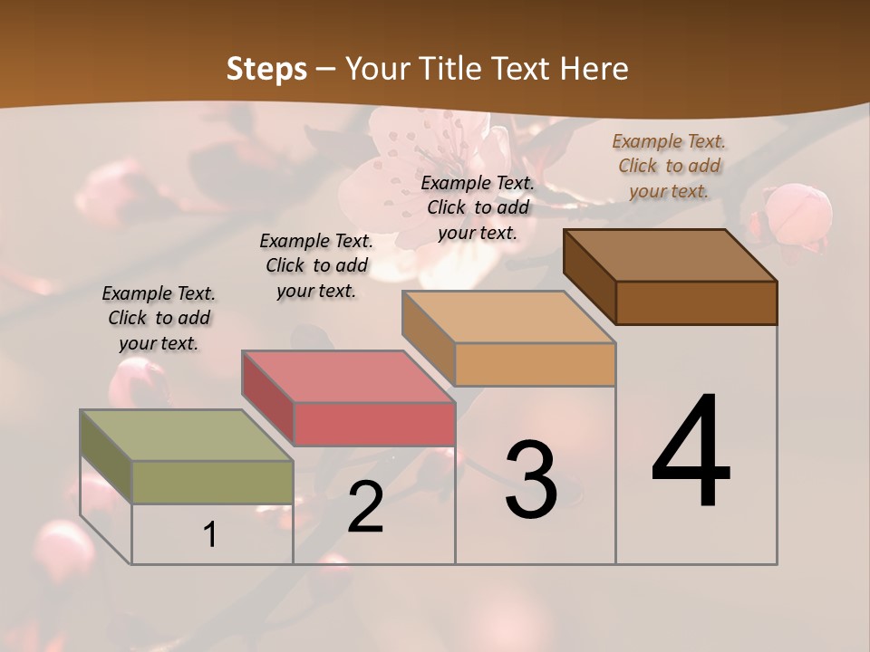 A Branch With Pink Flowers On It With A Brown Background PowerPoint Template