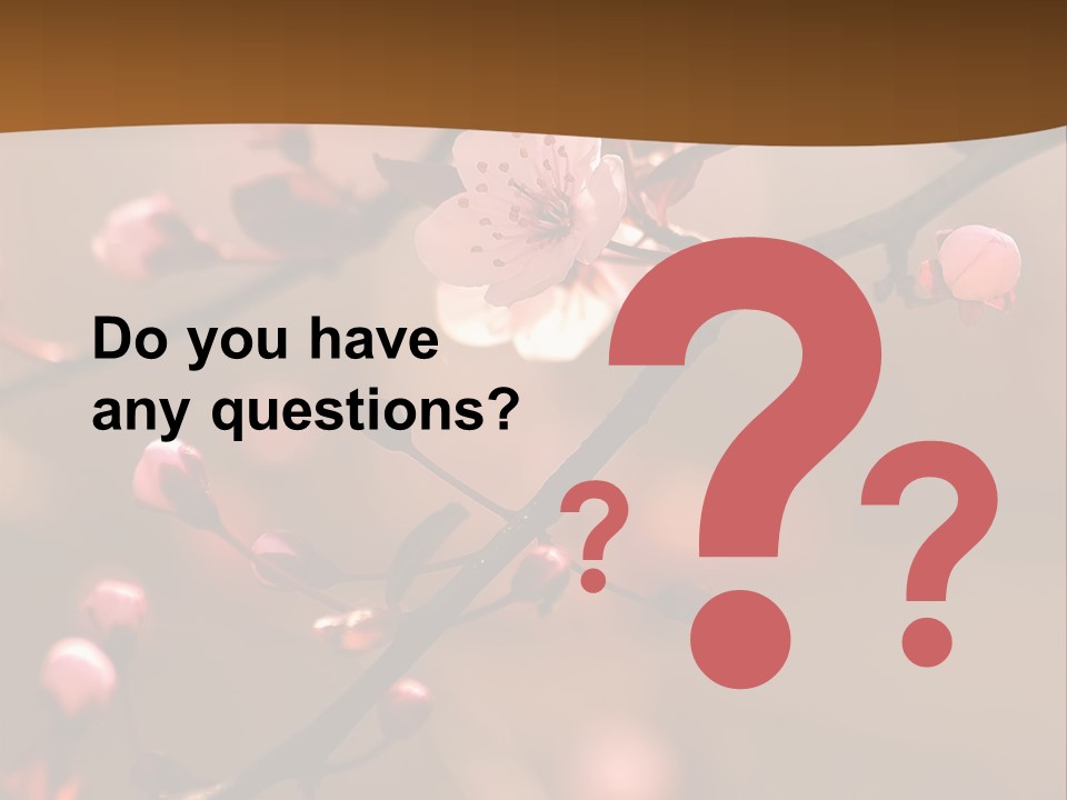 A Branch With Pink Flowers On It With A Brown Background PowerPoint Template