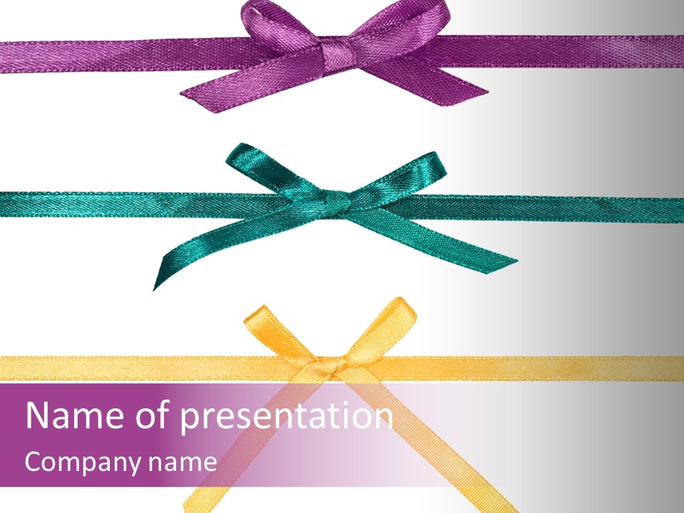 A Group Of Ribbons With A Name On Them PowerPoint Template