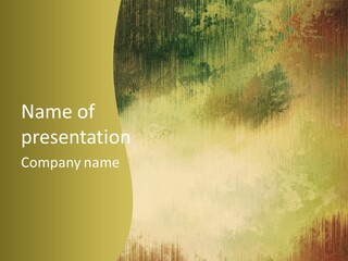 A Green And Yellow Background With Trees In The Background PowerPoint Template