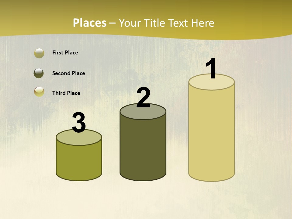 A Green And Yellow Background With Trees In The Background PowerPoint Template