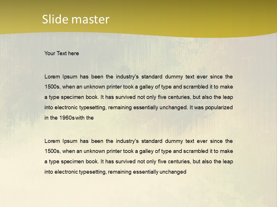 A Green And Yellow Background With Trees In The Background PowerPoint Template