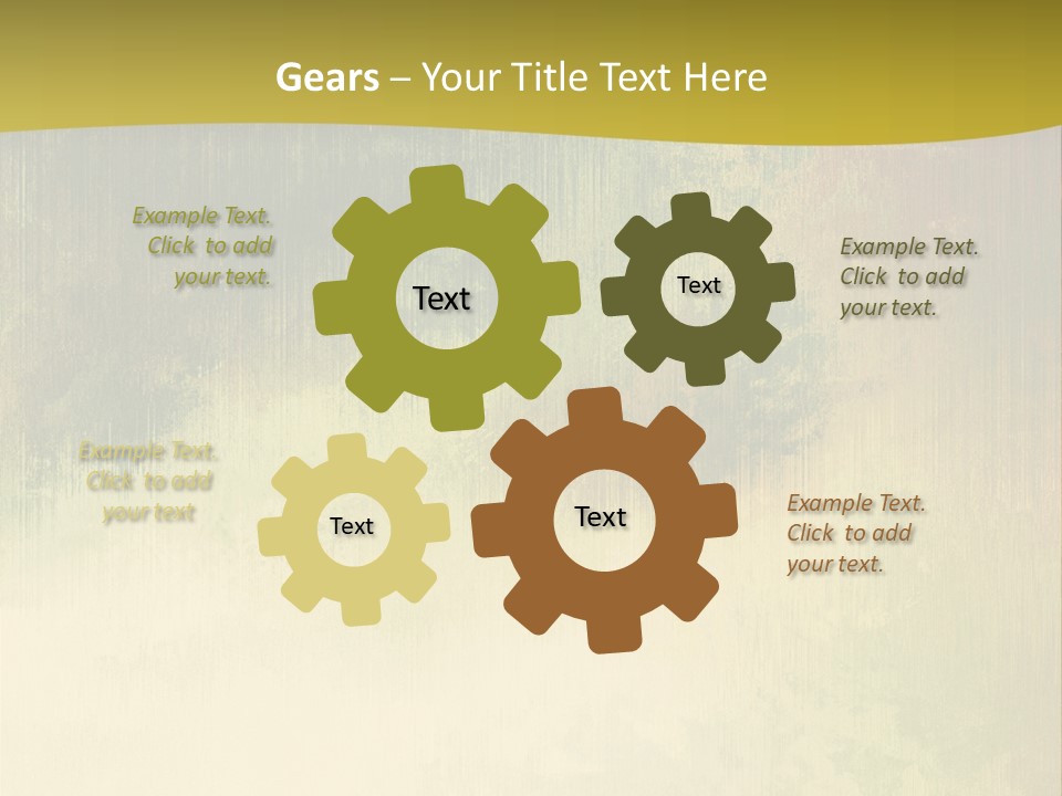 A Green And Yellow Background With Trees In The Background PowerPoint Template
