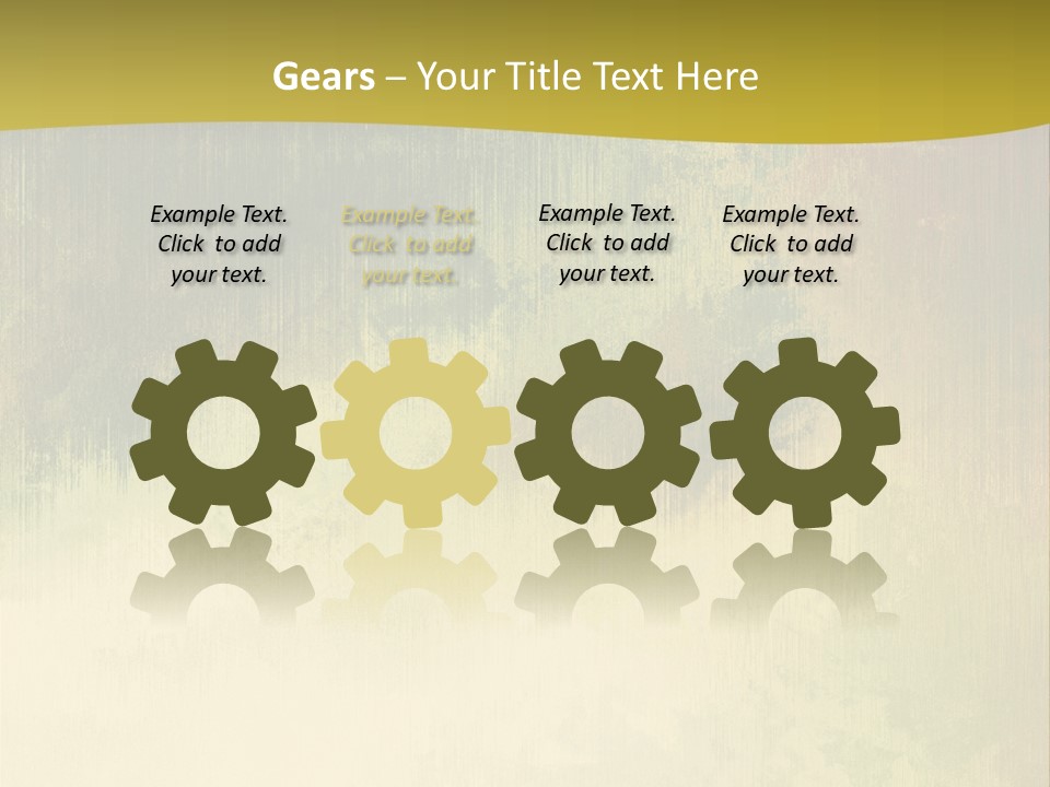 A Green And Yellow Background With Trees In The Background PowerPoint Template