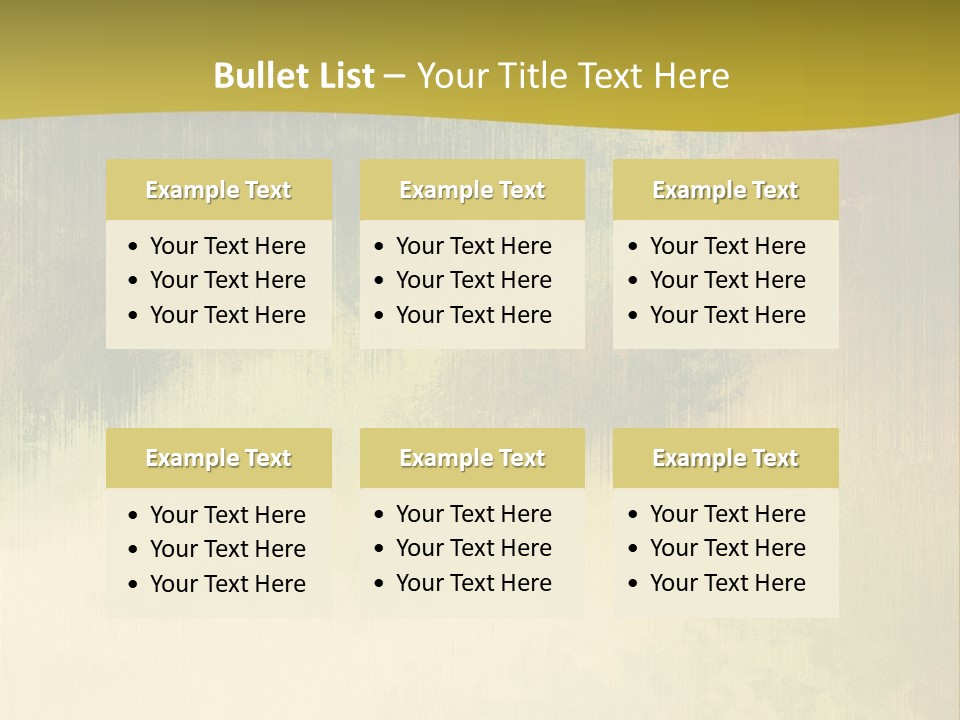 A Green And Yellow Background With Trees In The Background PowerPoint Template